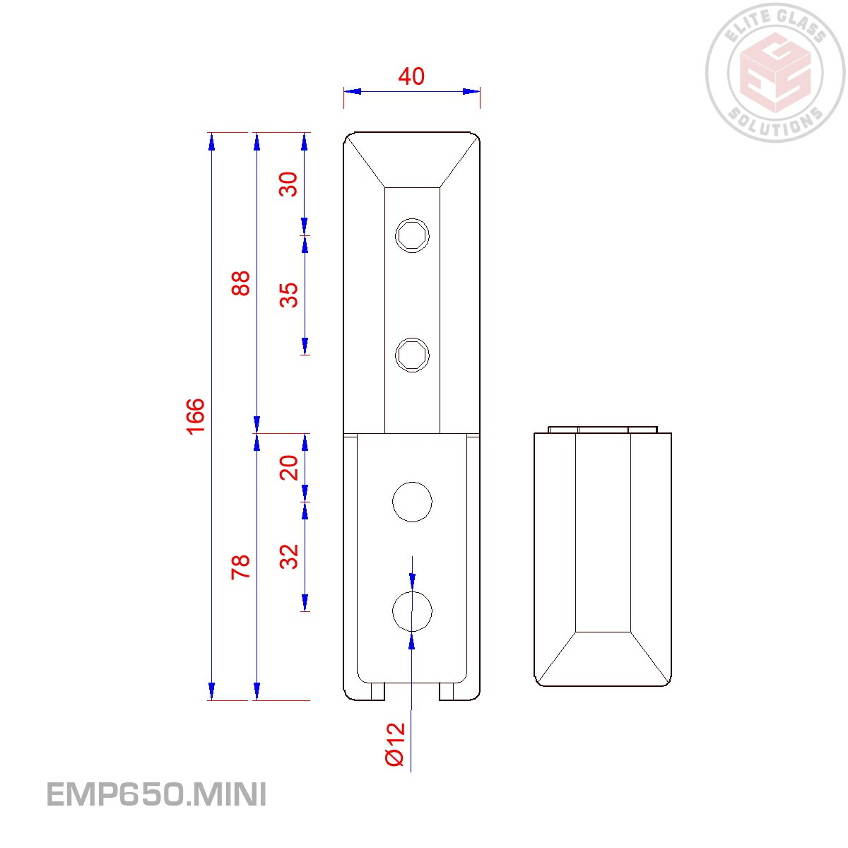 EMP650 mini spigot for side mount